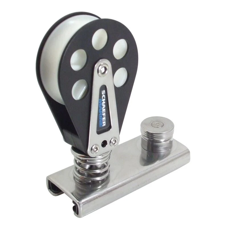 SCHAEFER Spring-Loaded Block on 3/4" T-Track Slider, Stainless Steel