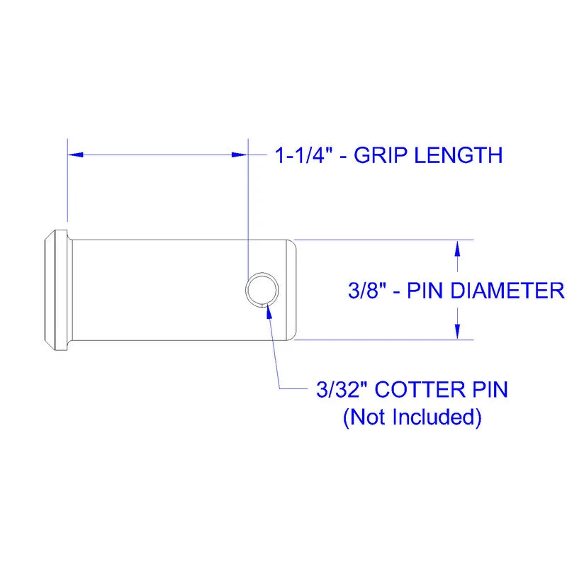 HAYN Stainless Steel Clevis Pin, 3/8" Dia. X 1 1/4" Grip Length - Image 2
