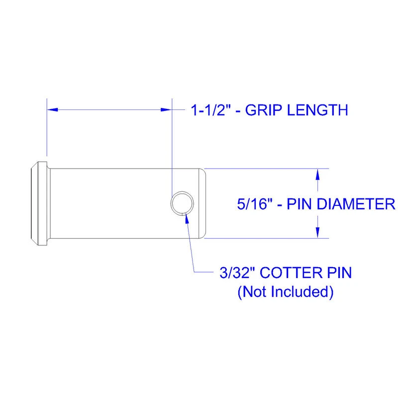 HAYN Stainless Steel Clevis Pin, 5/16" Dia. X 1 1/2" Grip Length - Image 2
