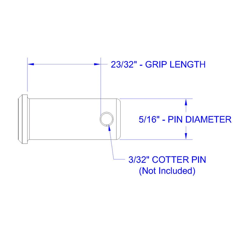 HAYN Stainless Steel Clevis Pin, 5/16" Dia. X 23/32" Grip Length - Image 2