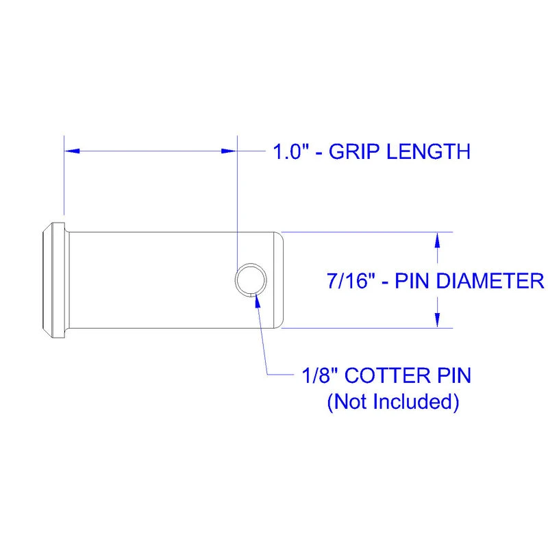 HAYN Stainless Steel Clevis Pin, 7/16" Dia. X 1" Grip Length - Image 2
