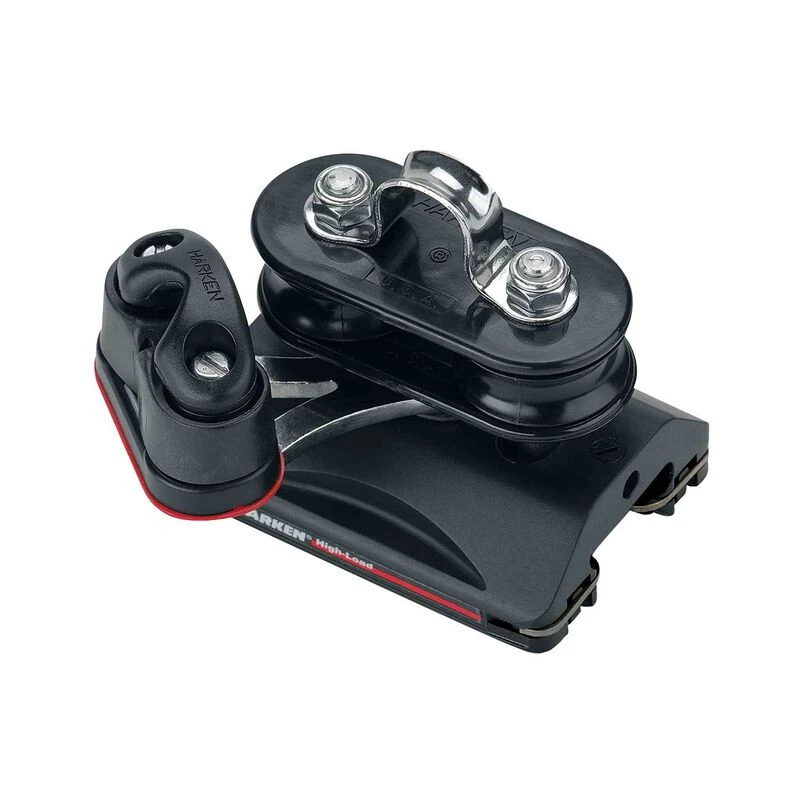 HARKEN 22 mm Small Boat Traveler Car with Pivoting Sheaves and Cam Cleat