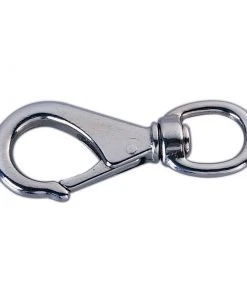 WHITECAP Swivel-Eye Snap, Nickel, 1/2" Eye ID, 2-7/8" Length, 1/4" Opening