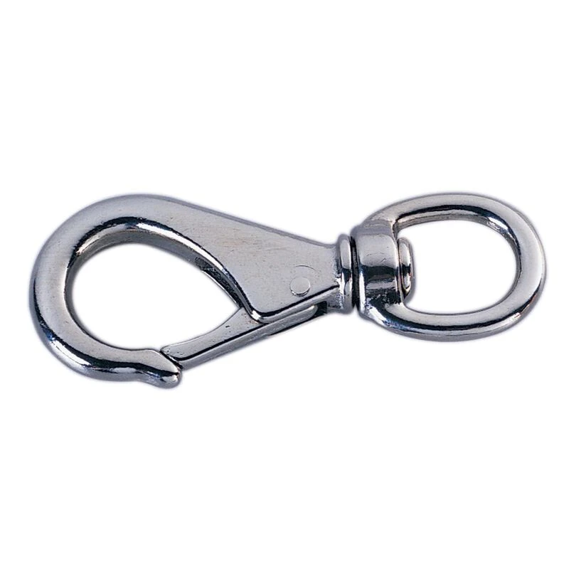 WHITECAP Swivel-Eye Snap, Nickel, 1/2" Eye ID, 2-7/8" Length, 1/4" Opening